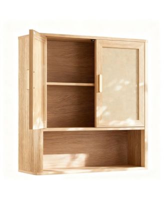 Linen-Style Wall Cabinet with Adjustable Shelves for Bathroom, Kitchen, Living Room
