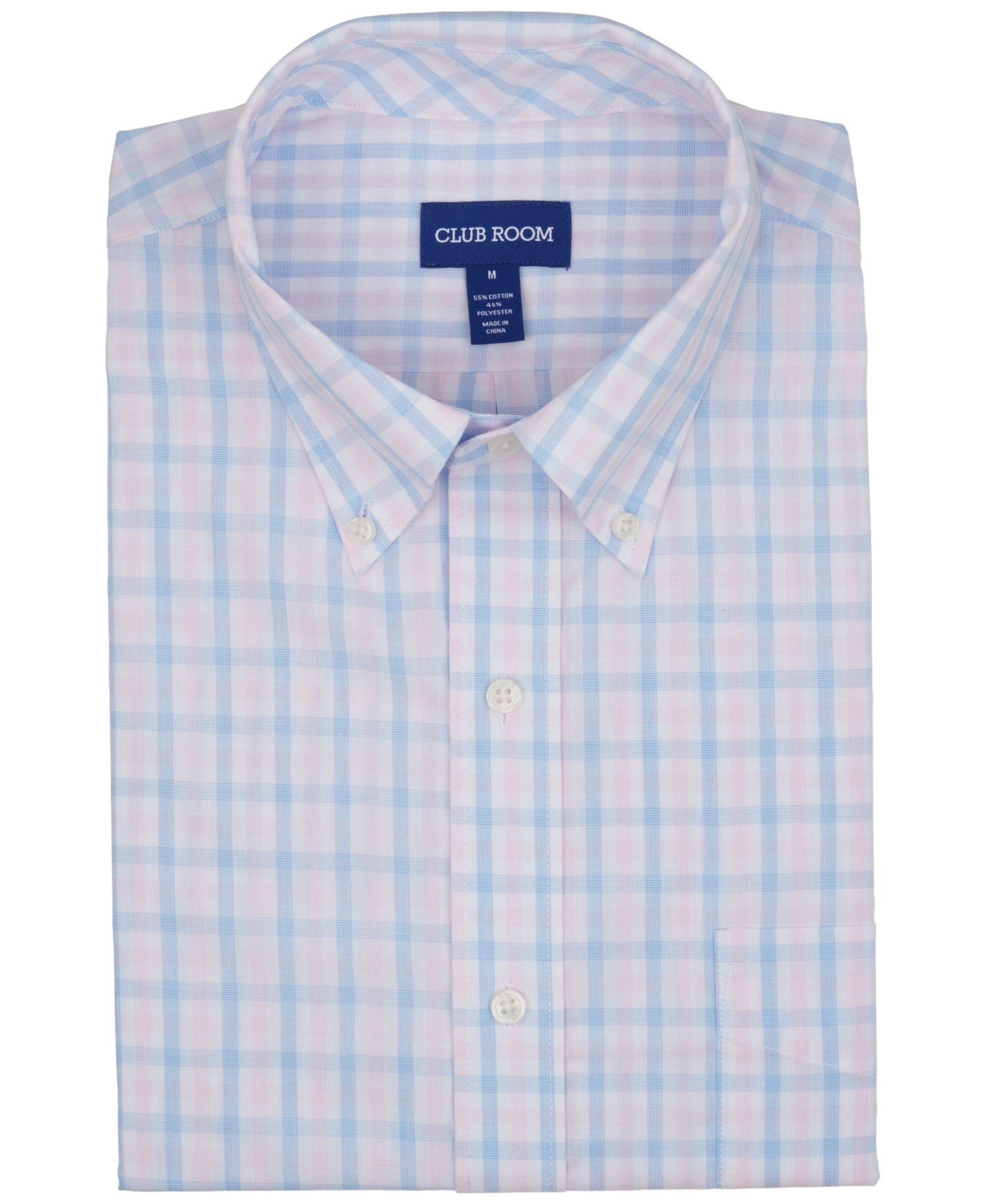 Men's Plaid Short-Sleeve Dress Shirt