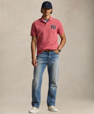 Men's Yankees Logo Mesh Polo Shirt