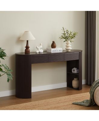 Retro Console Table with Storage, 3 Drawers