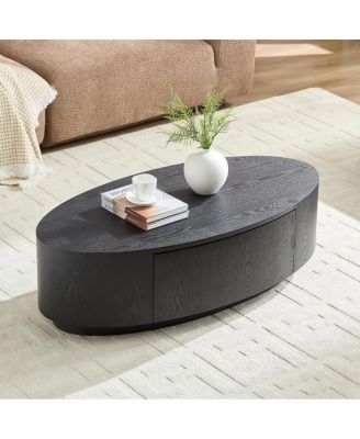 Modern Luxury Oval Coffee Table, Elegant Living Room Accent Piece