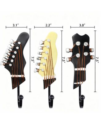Heavy Duty, Durable Guitar Shaped Hooks for Hanging Clothes and Accessories