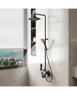 3-Spray Rain Shower Faucet 2.5 GPM with Handheld Shower Combo Kit, 11.81 in. Rain Shower Head