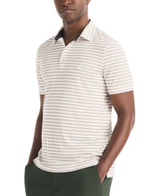 Men's Short-Sleeve Stripe Print Golf Polo Shirt