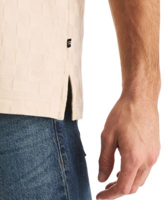 Men's Short-Sleeve Checker Jacquard Polo Shirt