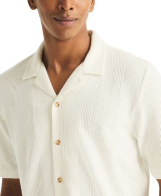 Men's Short-Sleeve Vertical Textured Polo Shirt