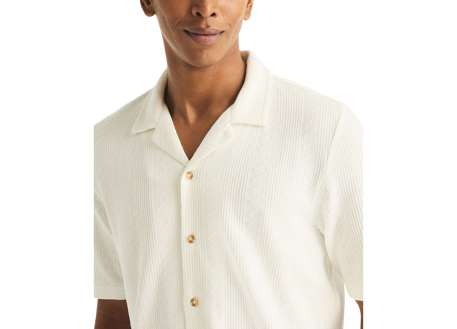 Men's Short-Sleeve Vertical Textured Polo Shirt
