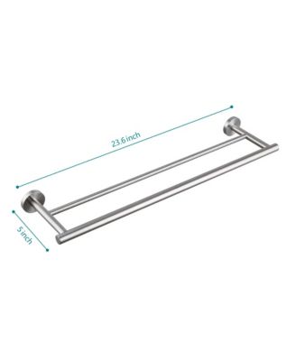23.6" Stainless Steel Wall Mounted Towel Bar, Double Bath Towel Bar for Bathroom, Kitchen and Bedroom - Brushed Nickel