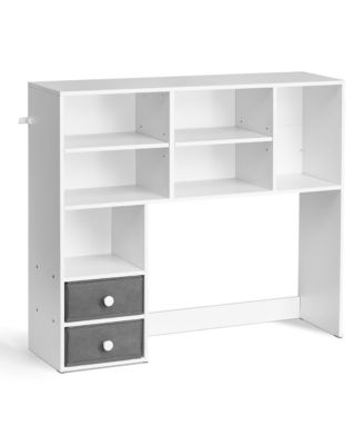 Desktop Bookshelf - 3-Tier Desktop Storage Organizer, Desktop Bookshelf Hutch with Two Fabric Drawers for Office, Home and Dorm