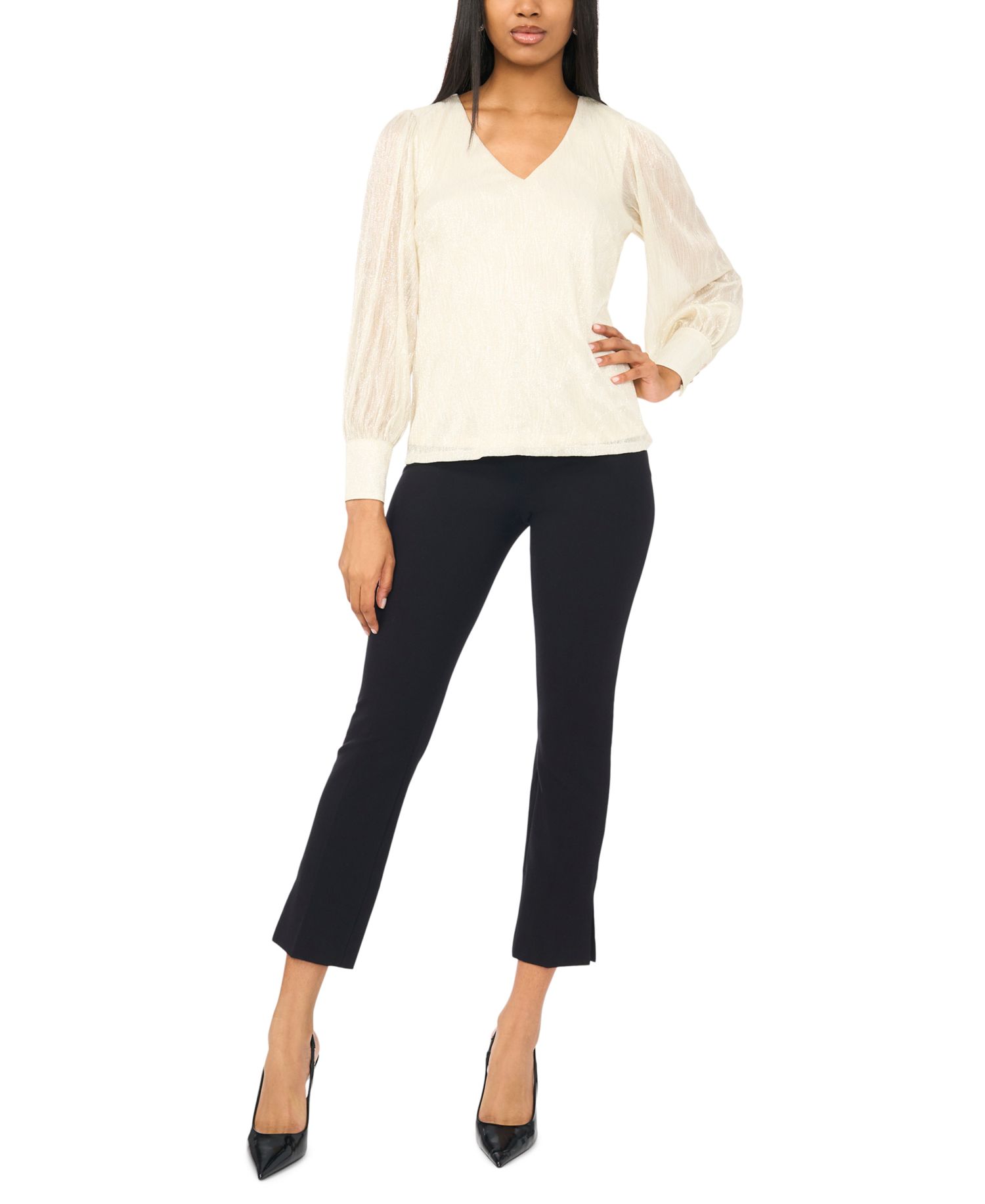 Women's V-Neck Knit Blouse