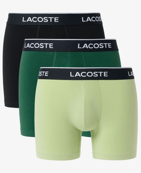 Комплект белья Gift для мужчин, боксеры, 3 шт. — Lacoste, цвет: Берёзовый / Зелёный чёрный