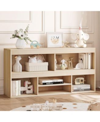 5-Cube Kids Toy Storage Organizer – Wooden Bookshelf, 2-Tier Children Bookcase and Toy Storage Cabinet for Playroom, Nursery