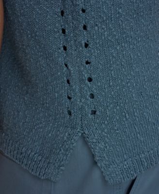 Women's Scoop Neck Pointelle Stitched Tank Sweater