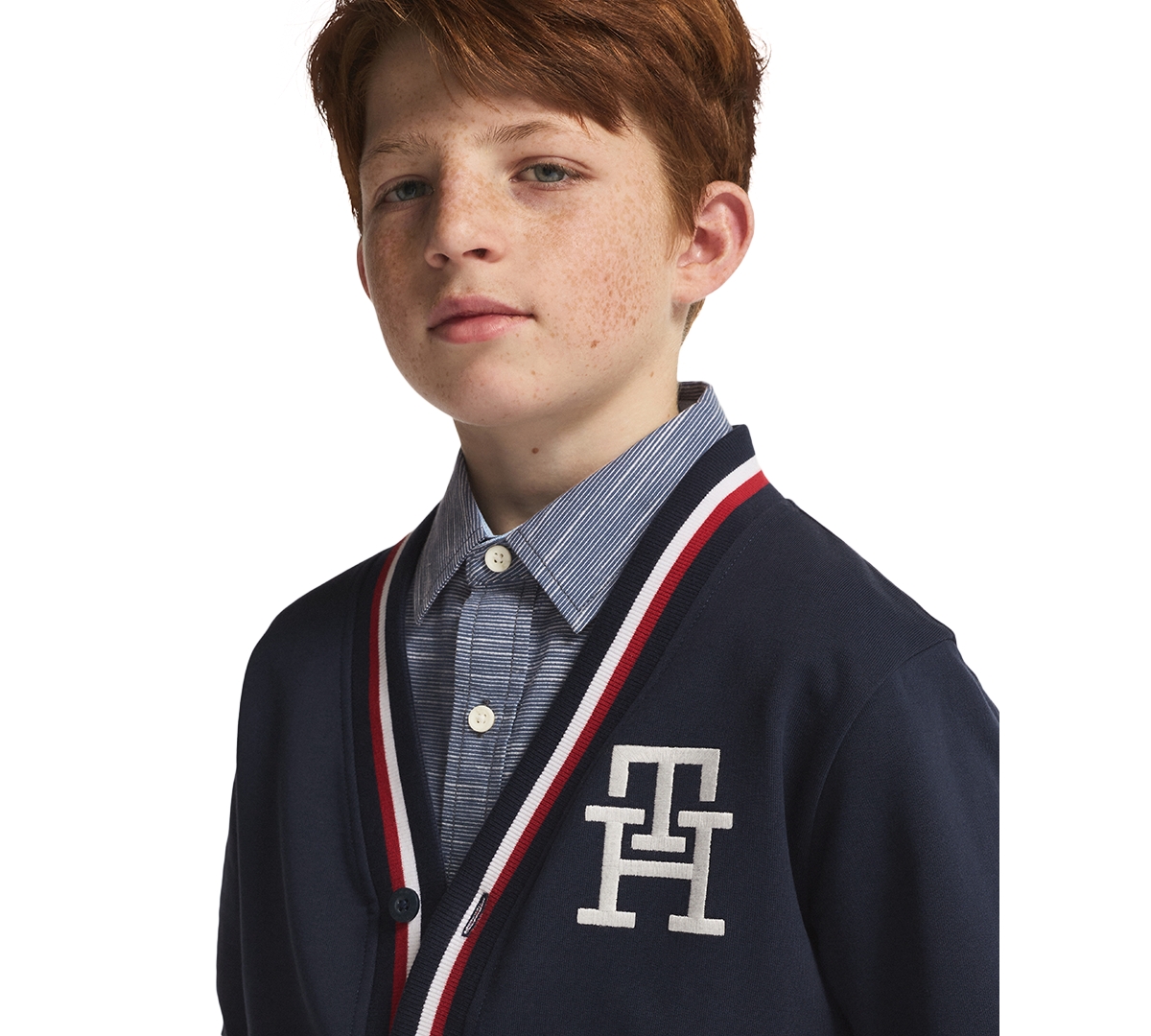 Tommy Hilfiger Boys' 8-20 Minimal V-Neck Cardigan