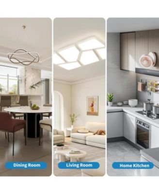 47 Inch Round Dining Table for 4-6 Person  ,Breakfast Nook Set with Metal Base for Apartment Oak