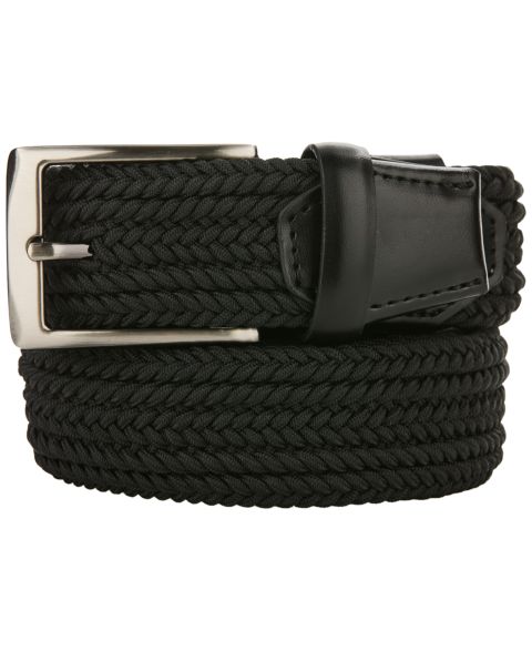 Мужской ремень Perry Ellis Portfolio Channel Braided Stretch Belt, цвет: Чёрный