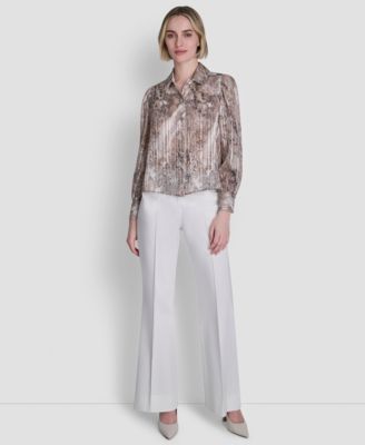 Petite Printed Long-Sleeve Top