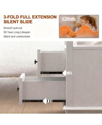 Drawer End Table with Charging Station for Living Room and Bedroom