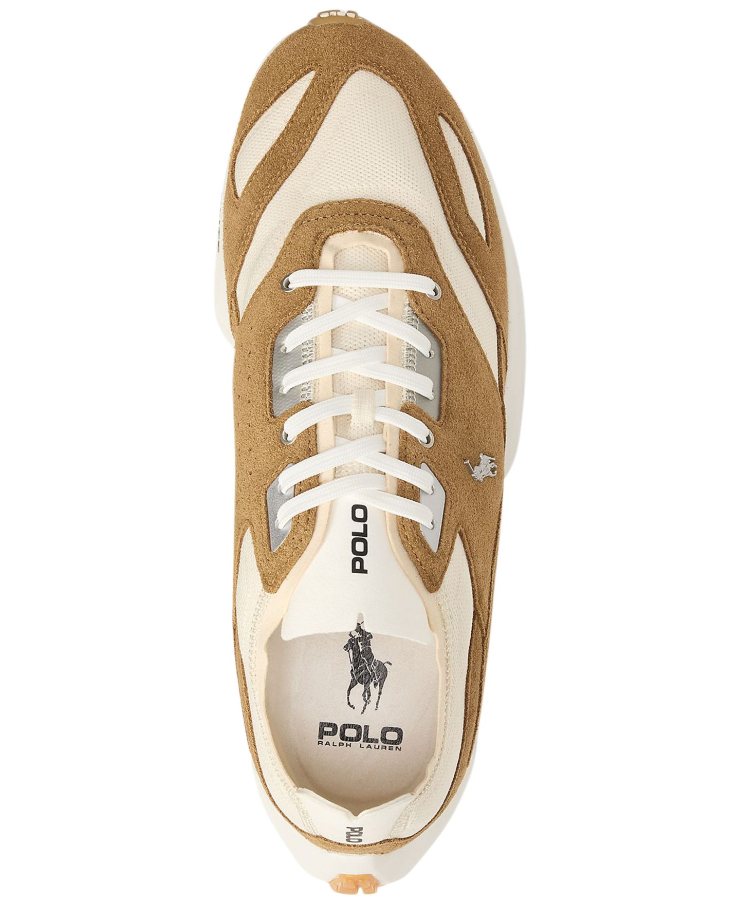 Мужские кроссовки Polo Ralph Lauren Low-Top Lace-Up, цвет: Белый / Бежевый — фото 4