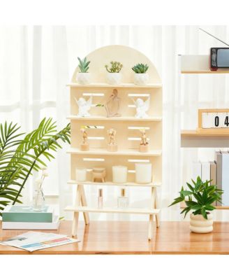 Adjustable 5-Tier Walnut Display Stand