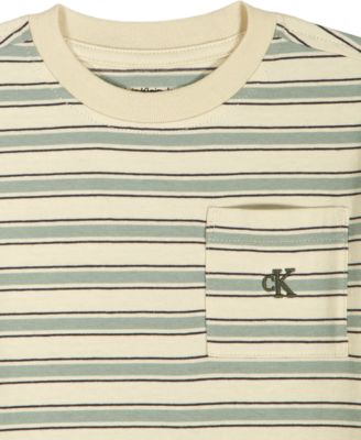 Boys' 2T-7 Relaxed Multi-Stripe T-Shirt and Cargo Shorts, 2-Piece Set