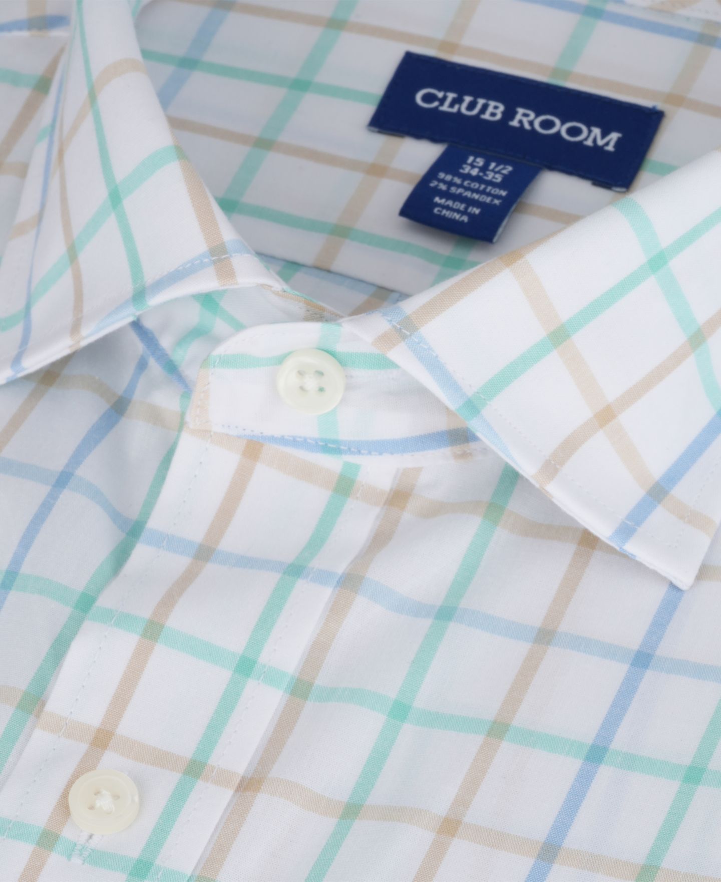Мужская рубашка Club Room Windowpane Plaid, цвет: Мятный — фото 8