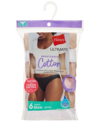 Women's 6-Pk. Ultimate Breathable Cotton Bikini Underwear 42H6CC
