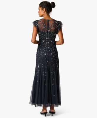 Petite Bead Mesh Ball Gown