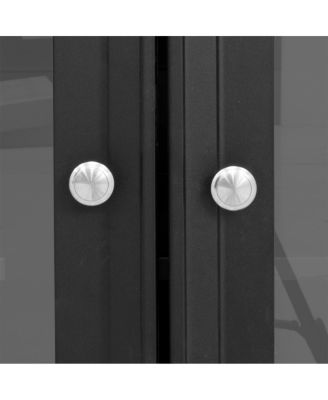 128.2" W Entertainment Center with Bookshelves & Glass Cabinets