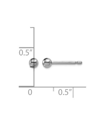 Solid 950 Platinum Classic Ball Stud Earrings 3mm -6mm 3x3mm Wide Ball Earring