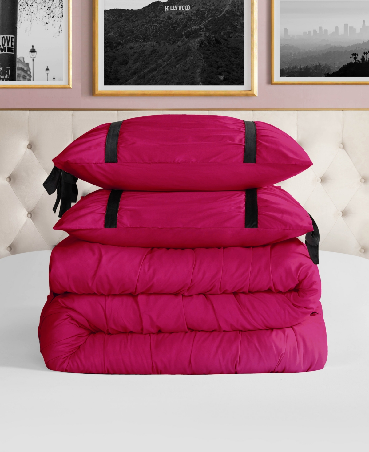 Juicy Couture Amelie Velvet Bows Ruched 3-Pc. Comforter Set