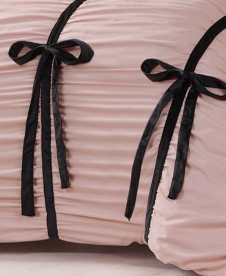 Amelie Velvet Bows Ruched 3-Pc. Comforter Set, Full/Queen