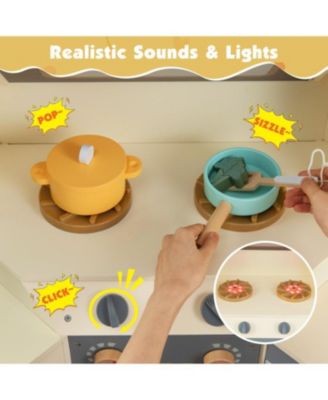 Corner Pretend Kitchen Playset with Stoves, Lights, and Sounds