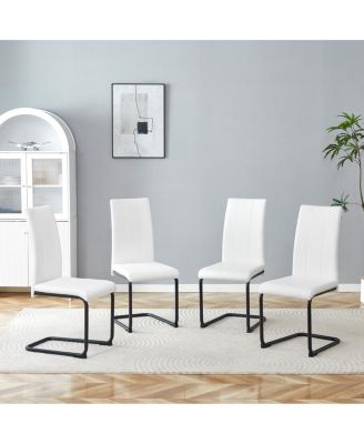 Streamdale 4-Pack PU Upholstered Dining Chairs with High-Back Seating