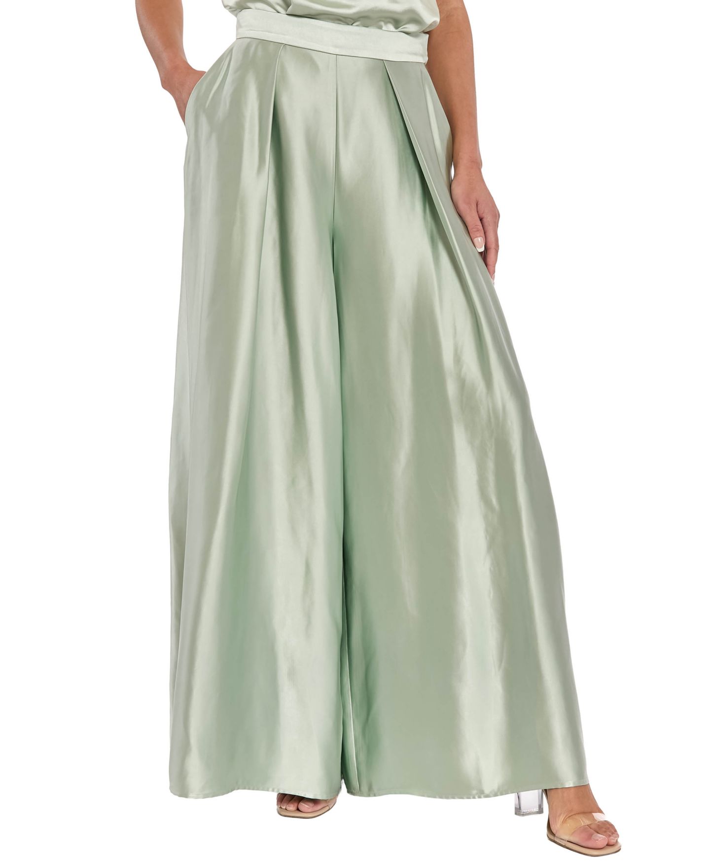 Женские брюки Muse Wide-Leg Solid, цвет: Шалфейный серый — фото 1