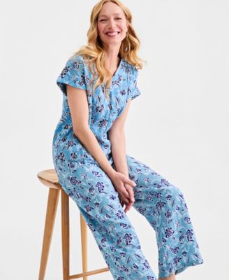 Women's Cotton Gauze V-Neck Short-Sleeve Top