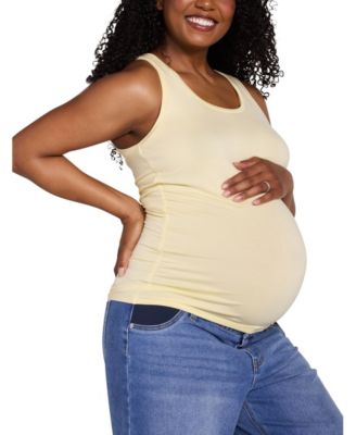 Maternity Motherhood Scoop Neck Side-Ruched Tank Top