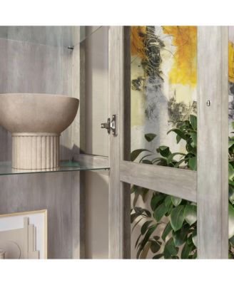 Tempered Glass Display Cabinet - Adjustable Shelves for Home Decor