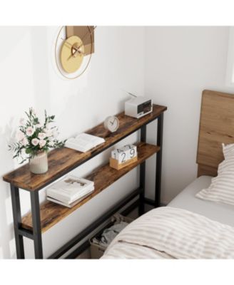  Sofa Table, 2 Tier Skinny Console Table with Adjustable Shelf, Slim Behind Couch Table for Living Room