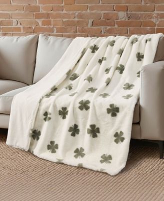 Clover Toss Plush Throw, 50" x 70"