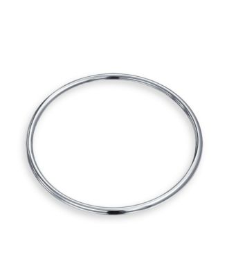 Classic Stackable 3MM Dome Round Edge .925 Sterling Silver Bangle Bracelet