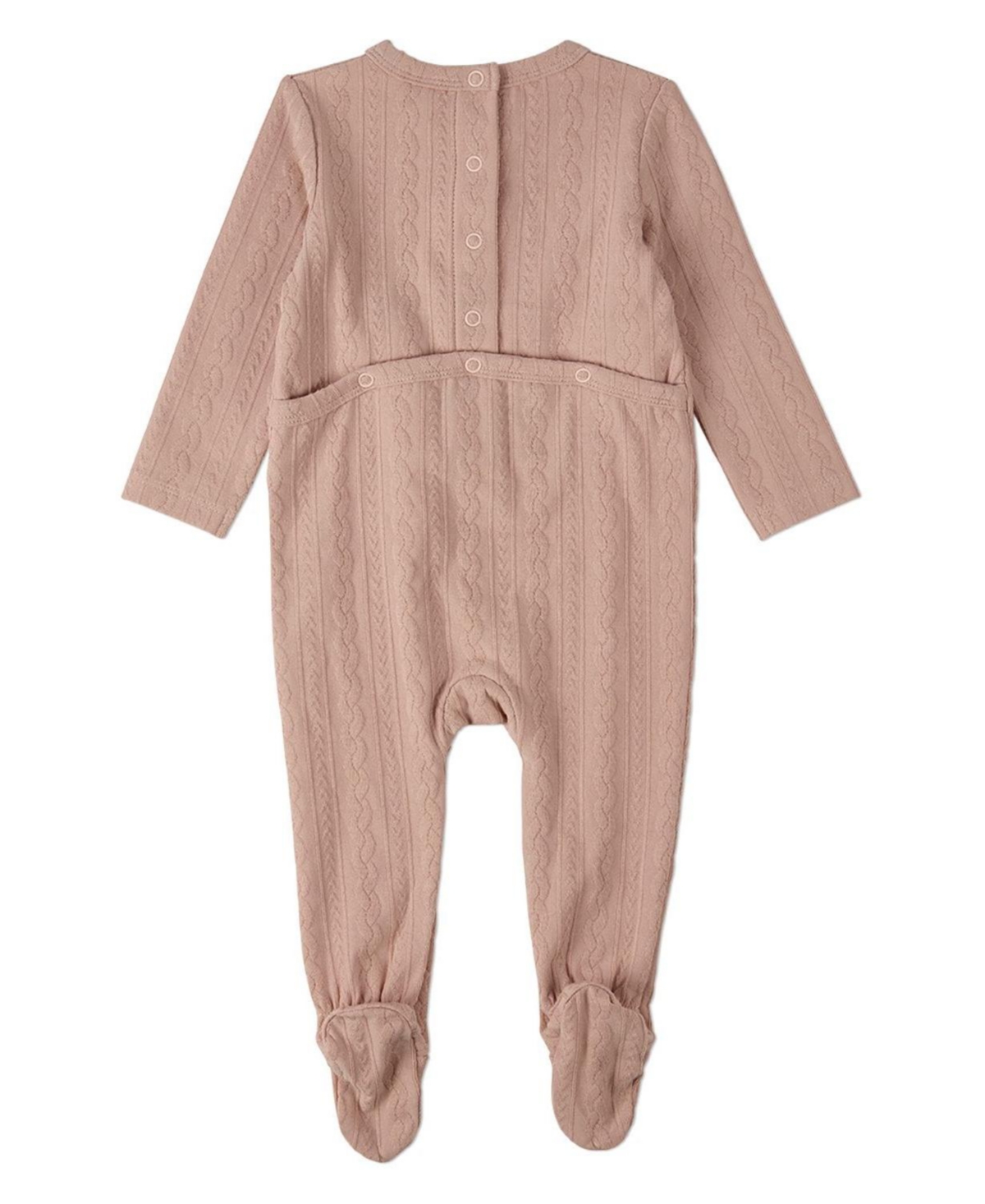 MeMoi Baby Girls Cotton-Rich Faux Cable Knit Footie