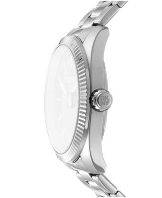 Men's Date Black Dial Stainless Steel Bracelet Watch, 40mm