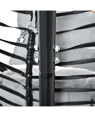 Streamdale Indoor Outdoor Hanging Hammock Chair with Stand, Foldable Rattan Egg Swing Chair