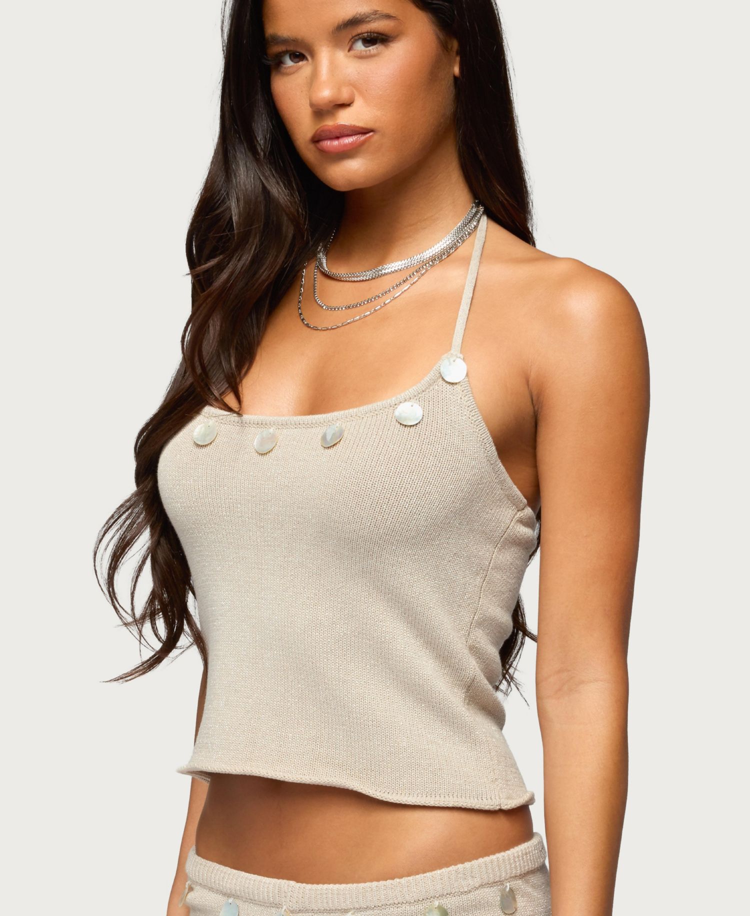 Women's Nicca Iridescent Knit Halter Top