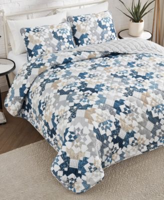 Serra Patch Reversible 3-Pc. Quilt Sets, King