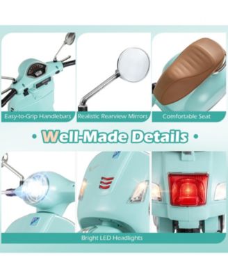 12V Kids Electric Motorcycle Licensed VESPA with Music and Training