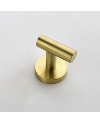 3 - Piece Bathroom Hardware Set, Toilet Paper Holder, Clothes Hook and Towel Rack Ring, Stainless Steel Bath Accessories - Brushed Gold