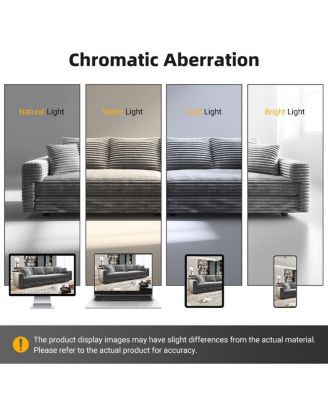 Plush Corduroy 4-Seat Sofa, Modern Comfy Upholstered Cloud Couch