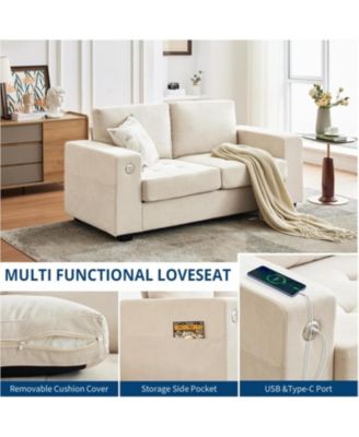 Oversized Cloud Couch, Mid Century Chenille Sofa, No Assembly Required & Deep Seat